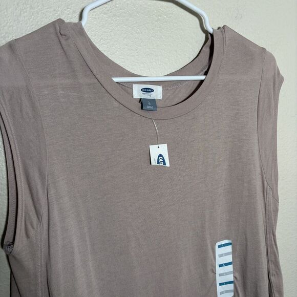 Old Navy Tank Top Women's Large Brown Sleeveless Crew Neck Solid Casual NWT - Picture 2 of 8